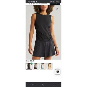 Zella In The Zone Ruched Side Tank Top Black‎ Gym Yoga Run Activewear Small